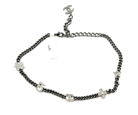 chanel choker silver